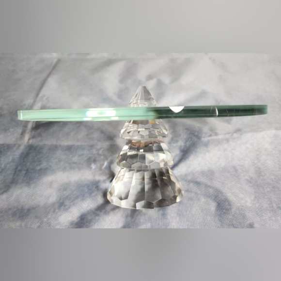 Vidali Collection Crystal Pedestal Christmas Tree Thick Glass Cake Stand Rare! - Picture 4 of 9